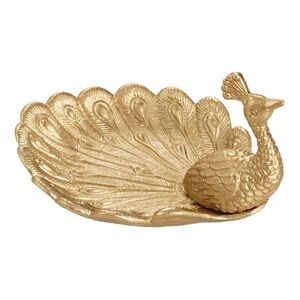 Gold Peacock Trinket Dish Tray